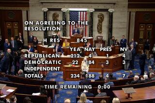 This image from House Television video shows the vote total Tuesday, Nov. 7, 2023, as the House votes to censure Rep. Rashida Tlaib, D-Mich., for her rhetoric about the Israel-Hamas war. (House Television via AP)