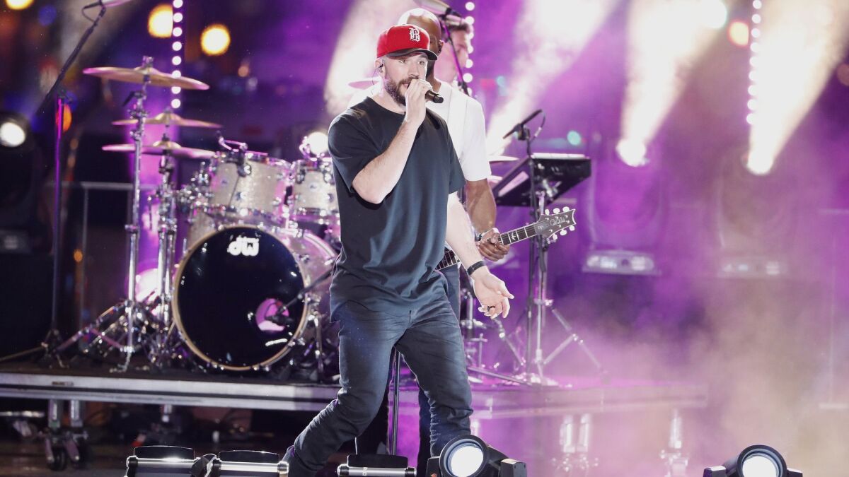 Sam Hunt performs during Wednesday's CMT Music Awards in Nashville.