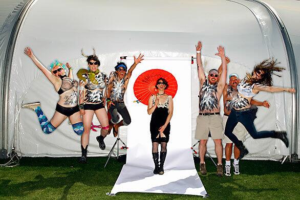 There was plenty of amped-up, stripped-down style in the crowd at Coachella, and Times photographers Spencer Weiner and Jay L. Clendenin set up shop to capture it. What do you wear when its way too hot to cover up? Attitude. Lots of attitude. ENTOURAGE: Musician Amanda Palmer (on a solo break from the Dresden Dolls), center, and friends.