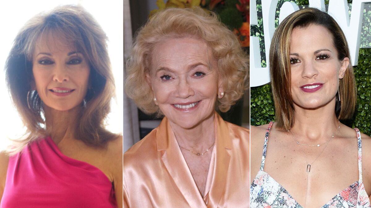 Susan Lucci, left, and Melissa Claire Egan, right, were among those remembering Agnes Nixon fondly Wednesday.