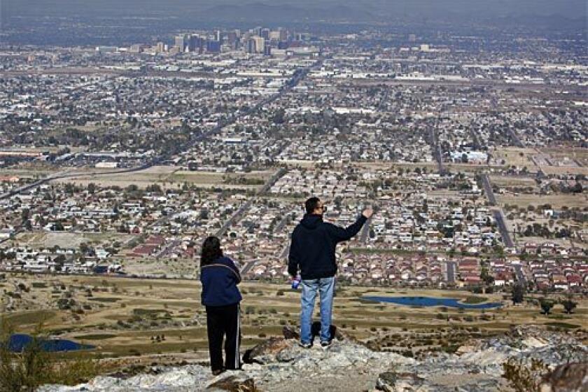 Dobbins Lookout, the summit at South Mountain Park/Preserve, offers a sweeping view of Phoenix.