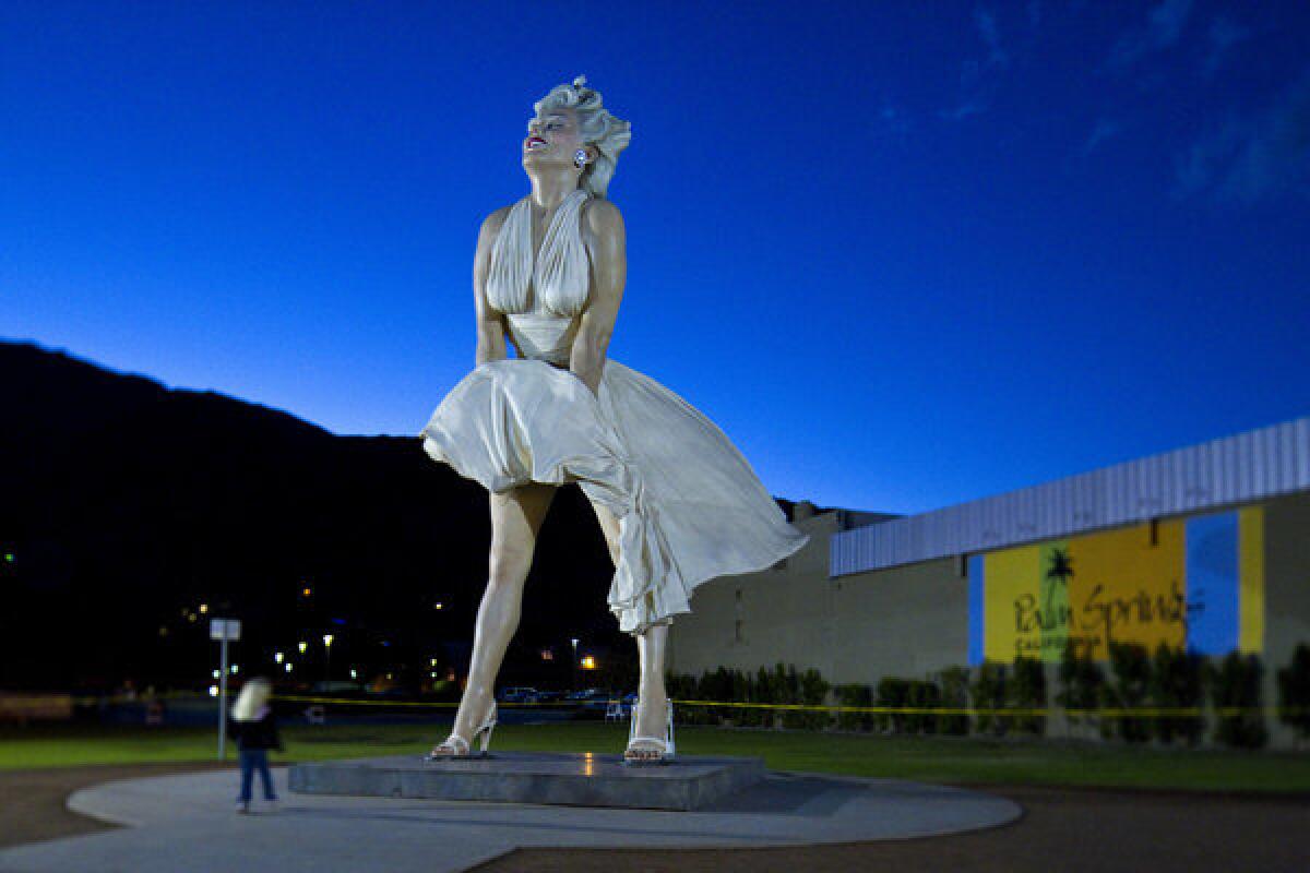 This statue in Palm Springs captures Marilyn Monroe's "Seven Year Itch" moment.