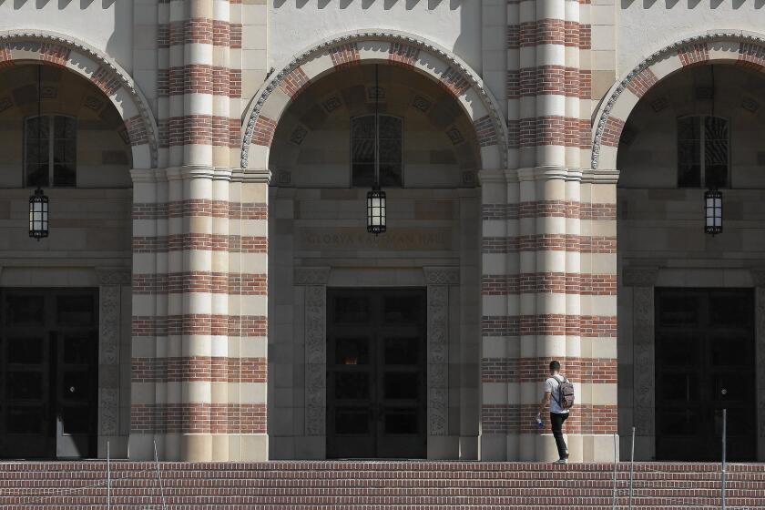 UC President Janet Napolitano's plan for enrollment increases is in part a response to criticism from legislators and parents that UC had added too many students from other states and nations for the higher tuition those students pay. Above, at UCLA.