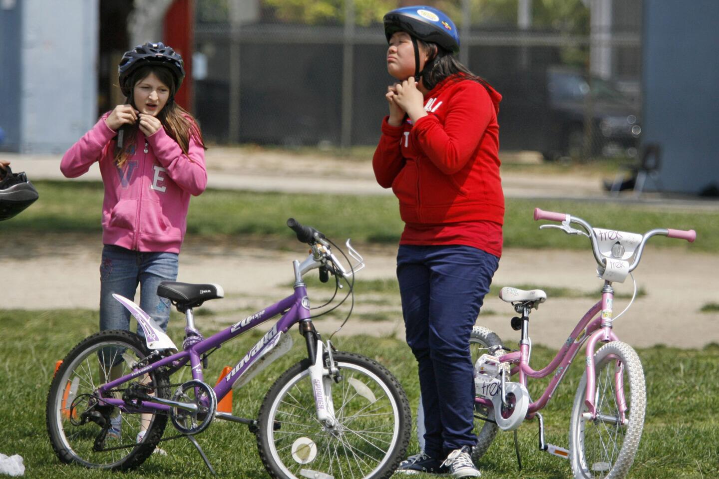 John Marshall Elementary School students learn bike safety tips