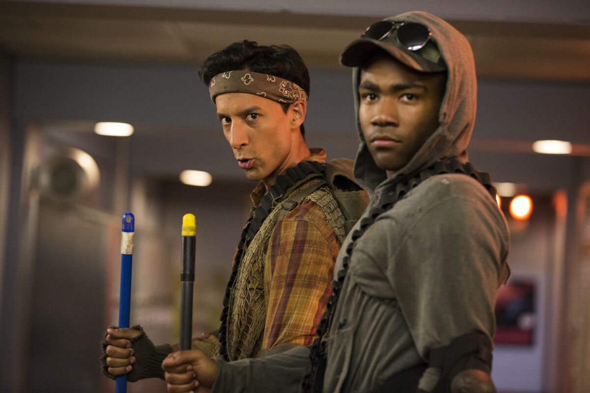 Danny Pudi, left, and Donald Glover in “Community.”