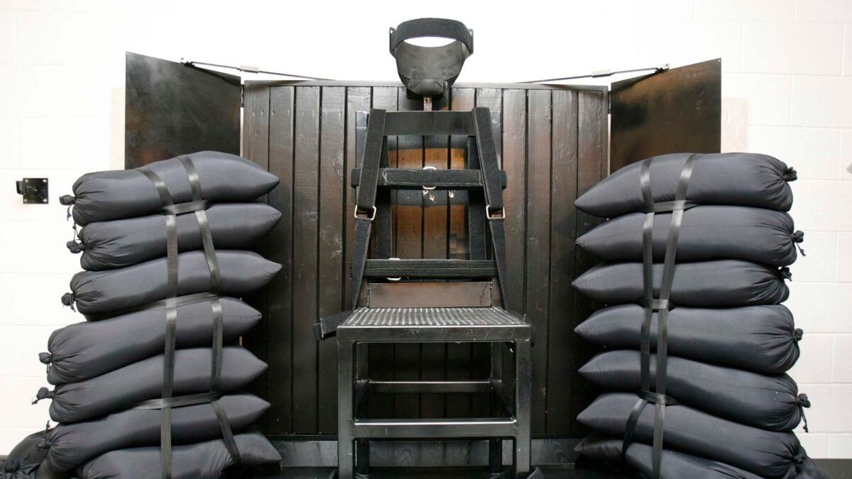 The firing squad execution chamber at the Utah State Prison, in Draper, Utah in June of 2010.