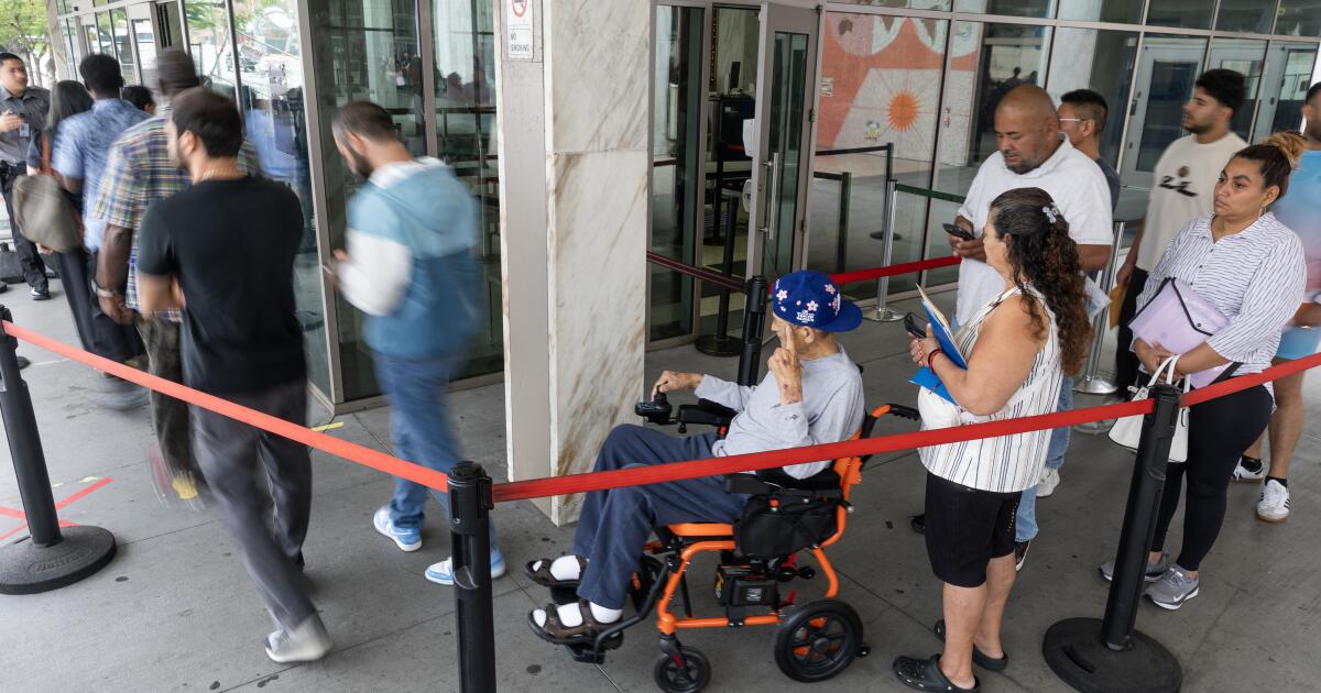 Chaos, long lines engulf LA immigration courts, leading to automatic deportation laws Chaos, long lines engulf LA immigration courts, leading to automatic deportation laws