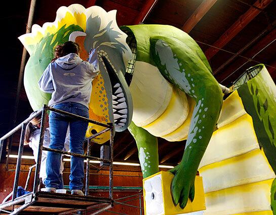 Tournament of Roses float preparation