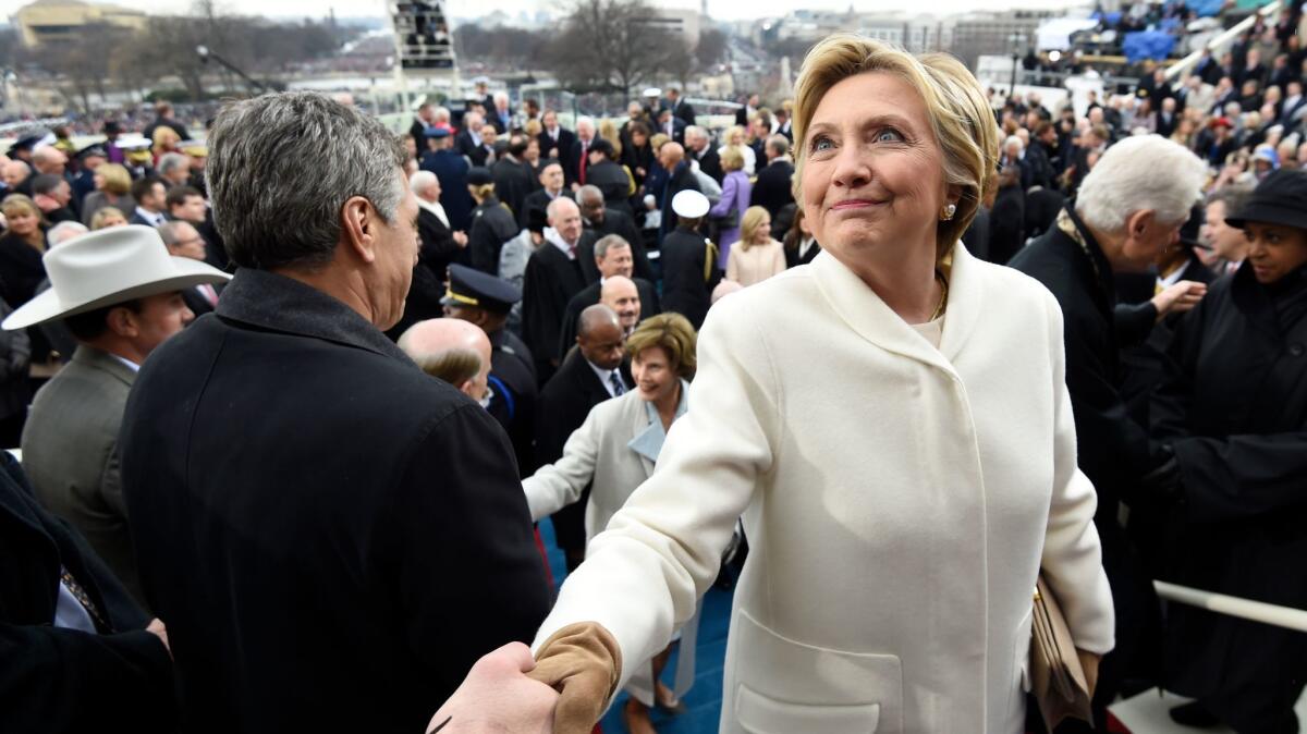 Hillary Clinton at the inauguration of Donald Trump in January. Clinton will publish a new book.
