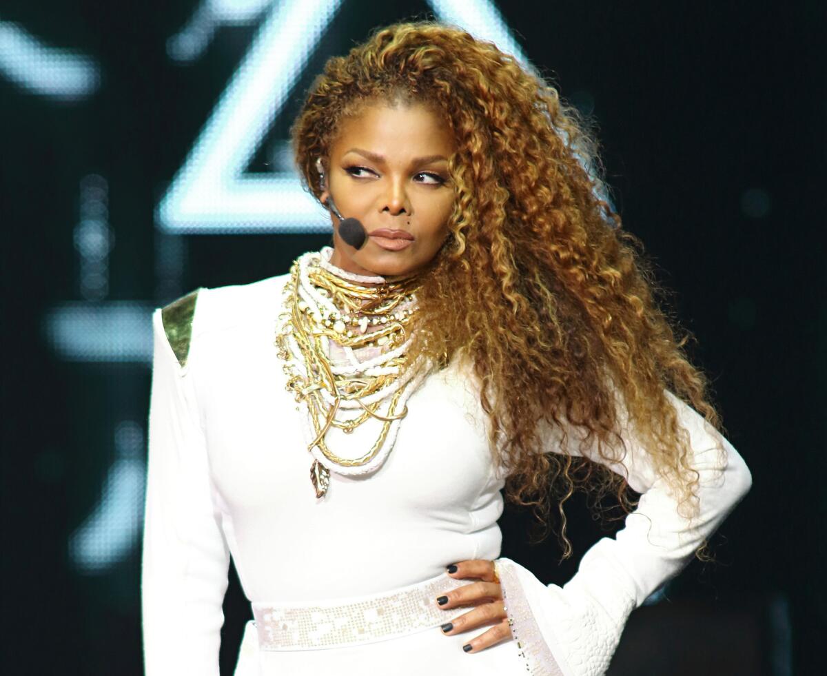Janet Jackson performs on stage during her "Unbreakable" World Tour last year in Miami. The singer quickly emerged as a meme after Donald Trump called Hillary Clinton a "nasty woman."