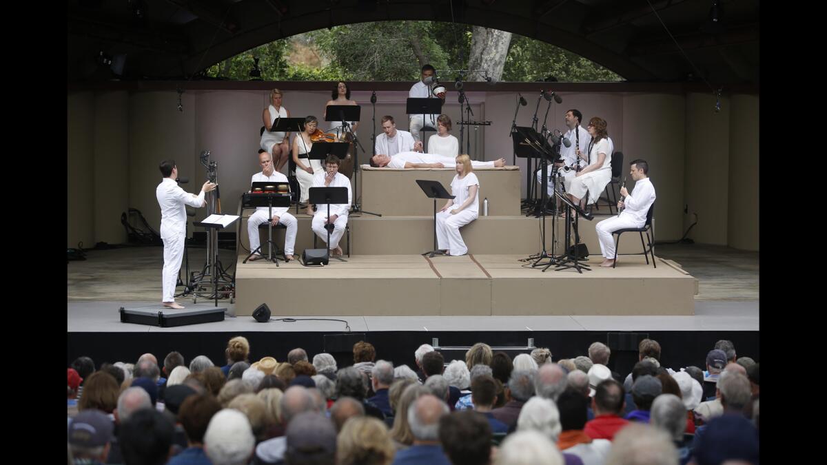 Roomful of Teeth and the International Contemporary Ensemble perform "Kopernikus" at the 2016 Ojai Music Festival. The 2020 festival has been canceled.