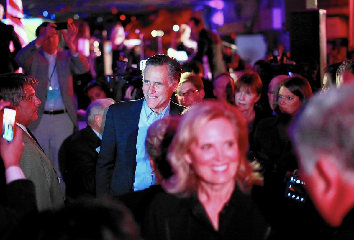 Mitt Romney and his wife, Ann, attended a Republican National Committee dinner in San Diego. Though the couple had emphatically denied plans for further presidential campaigns, Romney indicated she supported his interest in running again.