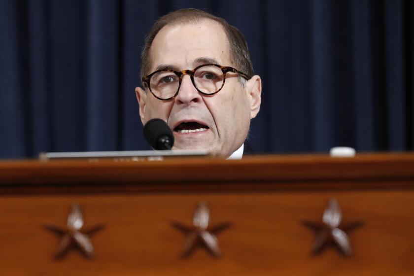 House Judiciary Committee Chairman Rep. Jerrold Nadler, D-N.Y., speaks during his opening statement during a hearing before the House Judiciary Committee on the constitutional grounds for the impeachment of President Donald Trump, Wednesday, Dec. 4, 2019, on Capitol Hill in Washington. (AP Photo/Jacquelyn Martin)