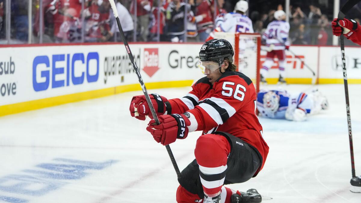 Devils rally from two goals down to beat Rangers 5-3 - The San Diego  Union-Tribune