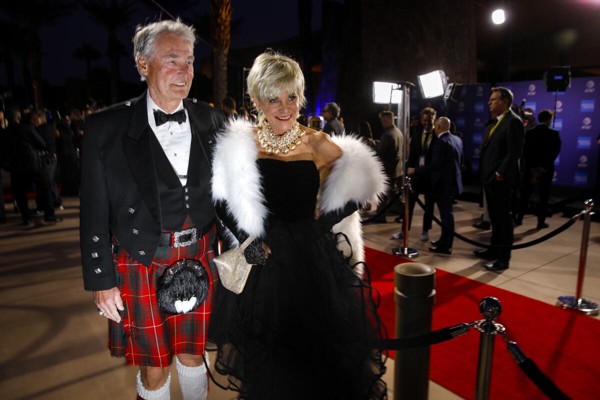 Fashionable attendees arrive at the Palm Springs International Film Festival Film Awards Gala