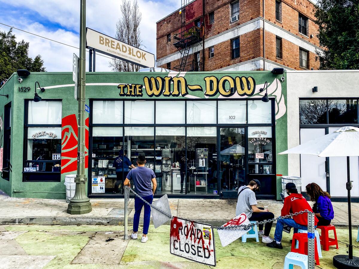 The Win-dow's Silver Lake storefront, with diners seated outside.