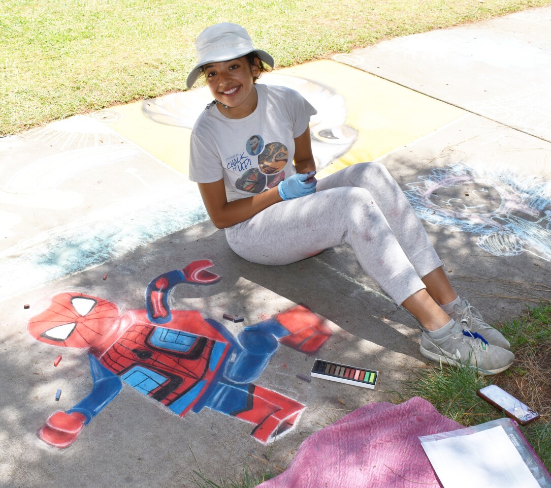 Lauren Mascardo, 17, won the high school division with her drawing of a Lego version of Spider-Man.