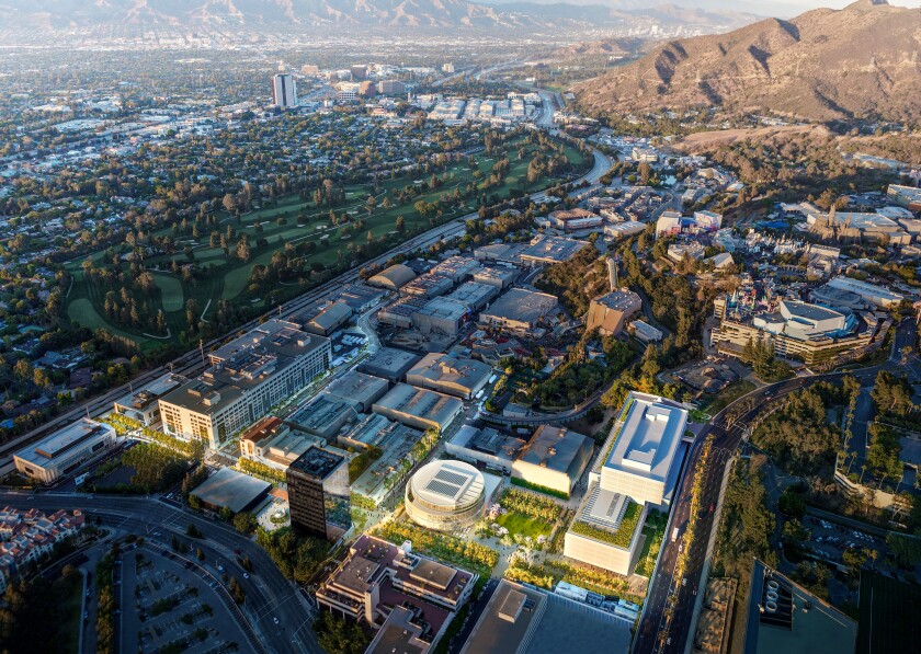 A rendering of the Universal Studios lot after an upgrade that will add eight soundstages