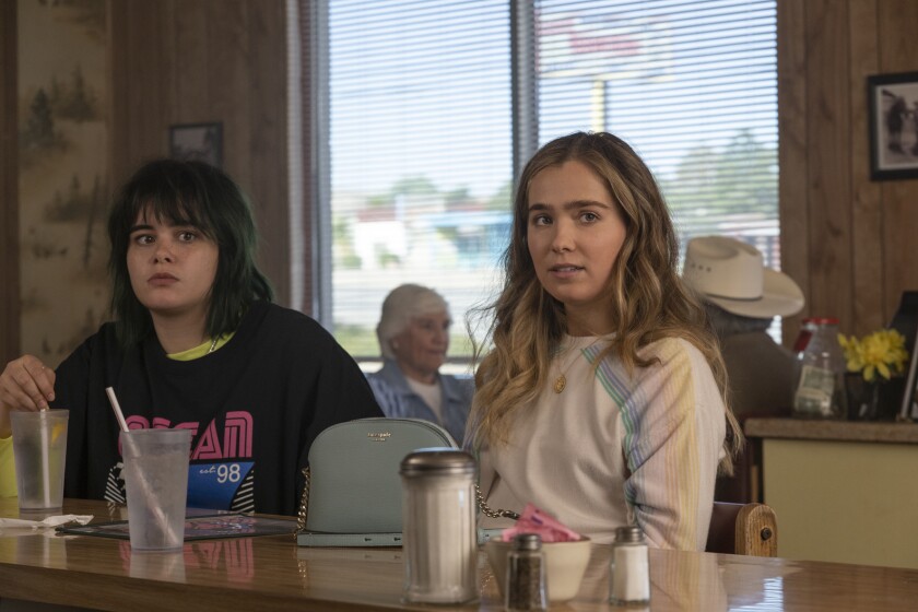 Barbie Ferreira, left, and Haley Lu Richardson star in "Unpregnant."