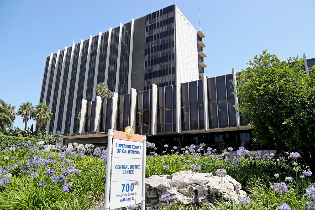 Orange County Superior Court's Central Justice Center in Santa Ana.