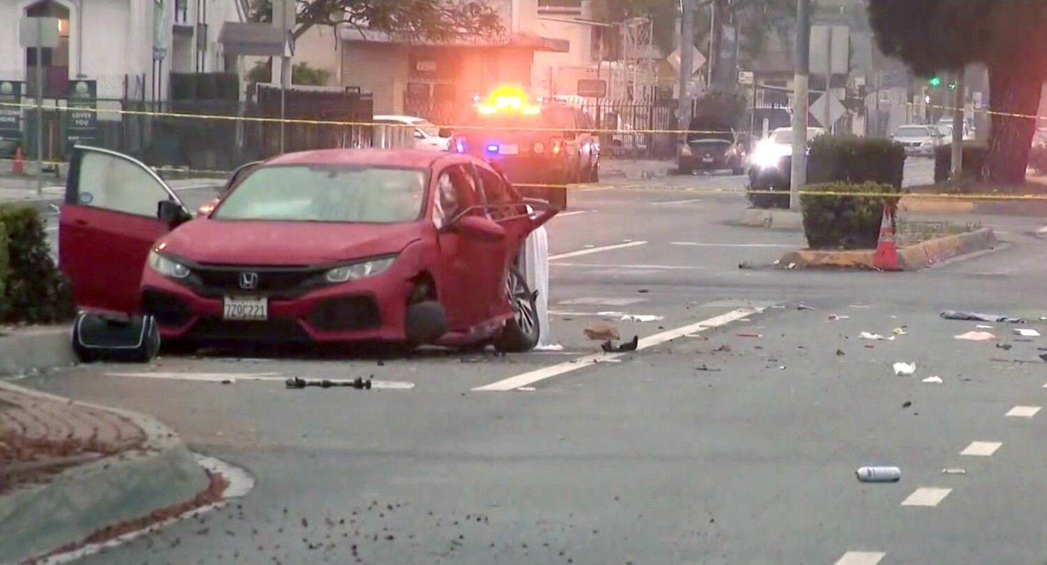 2 women killed in suspected street takeover crash in Compton