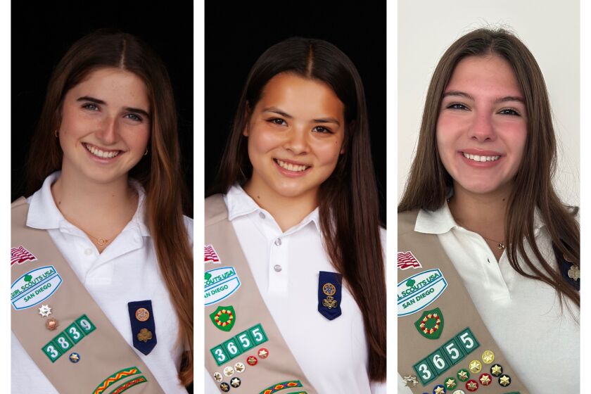 La Jolla High seniors Ashlyn Brunette, Sophie Hochberg and Samantha Ponticello recently achieved the Girl Scout Gold Award.