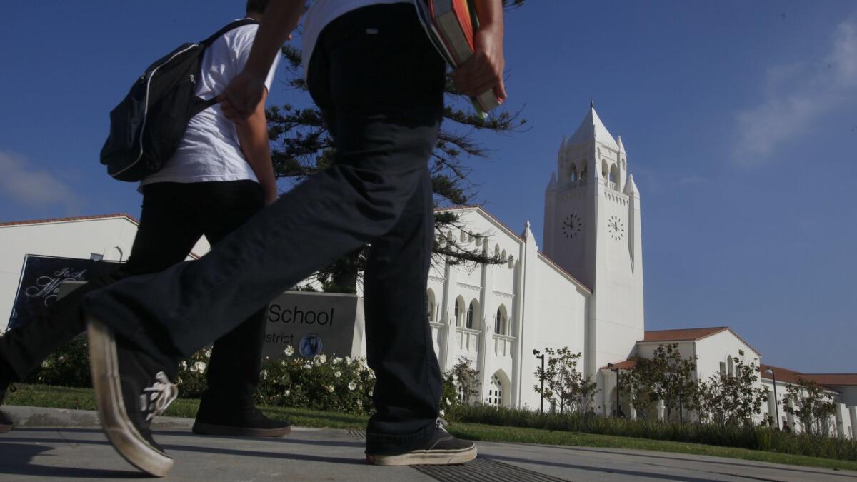 The campus of Newport Harbor High School in Newport Beach, Calif. on Nov. 28, 2012.