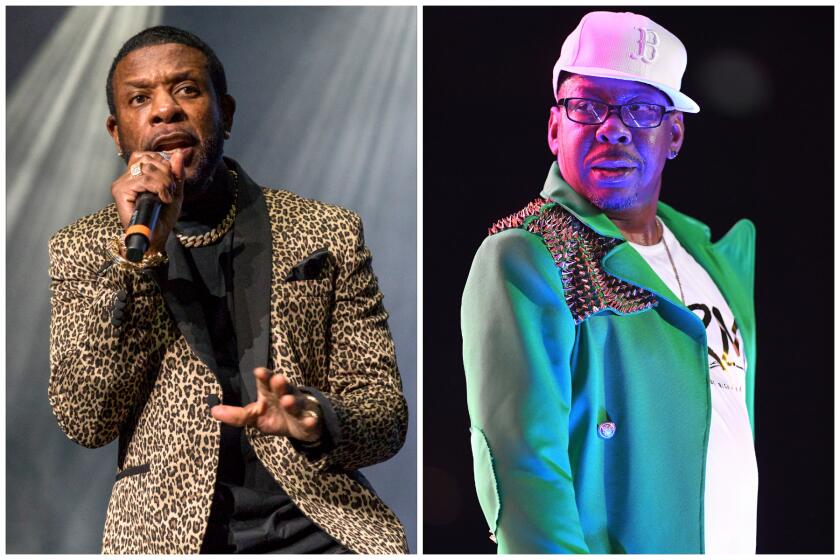 (L-R) Singer-songwriter Keith Sweat performs in concert at HEB Center on June 25, 2021 in Cedar Park, Texas and Bobby Brown performs at 2019 Essence Festival in New Orleans, Louisiana.