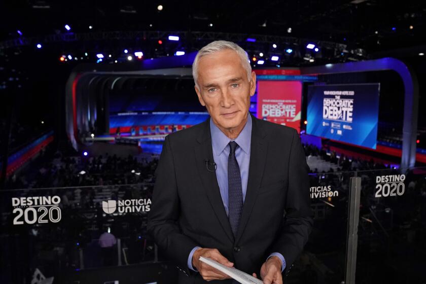 ABC NEWS - 9/12/19 - Chief Anchor George Stephanopoulos, World News Tonight Anchor and Managing Editor David Muir, ABC News Correspondent Linsey Davis and Univision Anchor Jorge Ramos moderate the Democratic debate from Texas Southern Universitys Health & PE Center in Houston, TX on Thursday, September 12 on ABC and Univision (8-11 ET). (Heidi Gutman/Disney General Entertainment Content via Getty Images) JORGE RAMOS