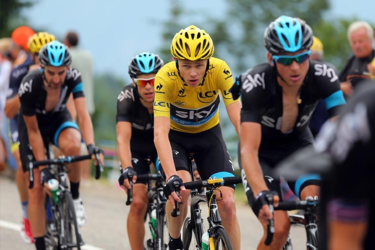 Chris Froome, in the yellow jersey, is two days away from winning the Tour de France.