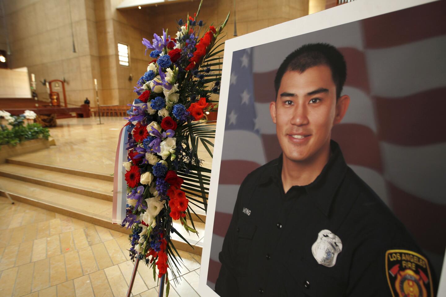 Funeral services for LAFD firefighter Kelly Wong