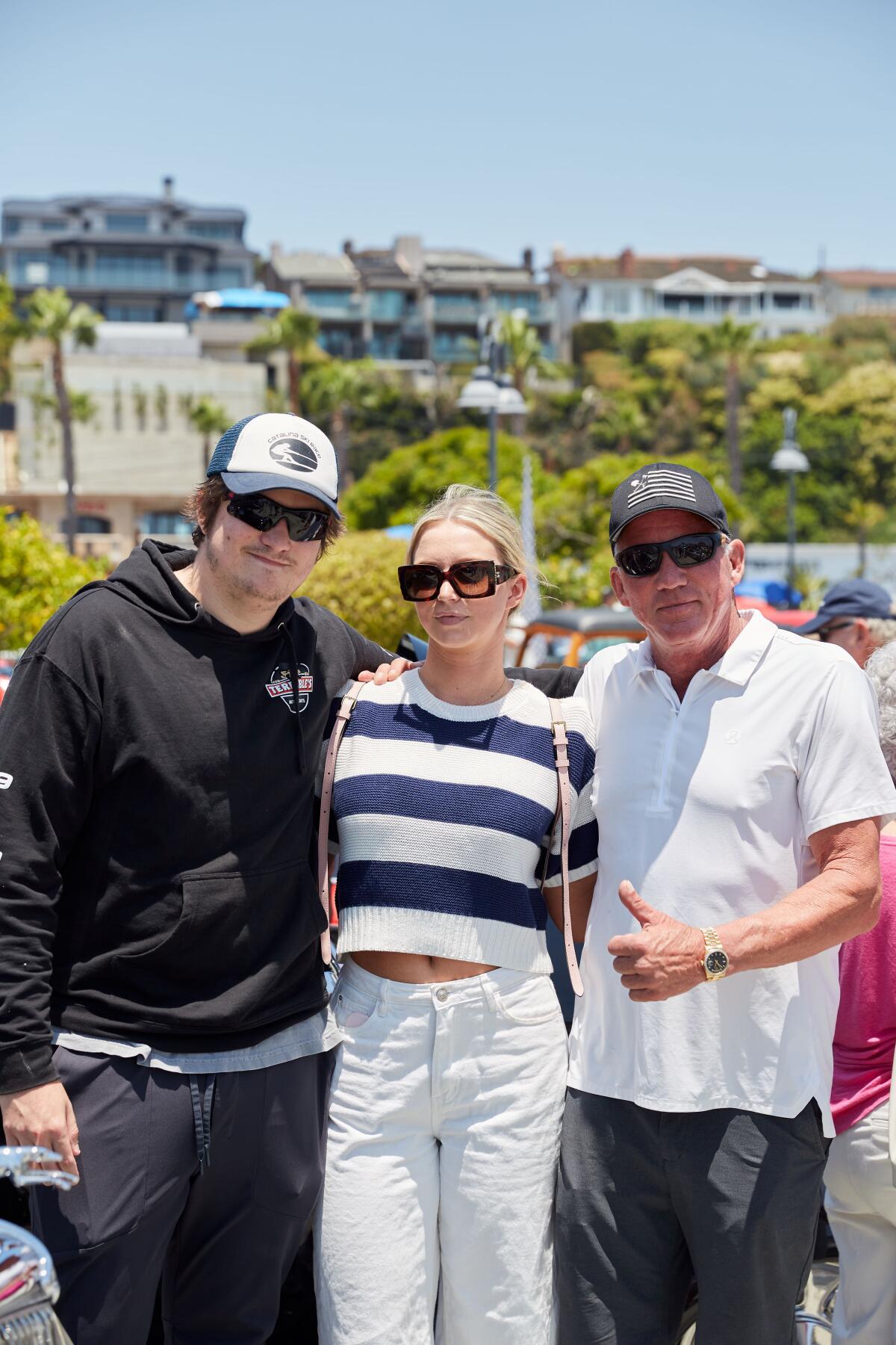 EJ, Tatianna and Ed Herbst enjoy the summer Sunday car show at the Balboa Bay Resort.