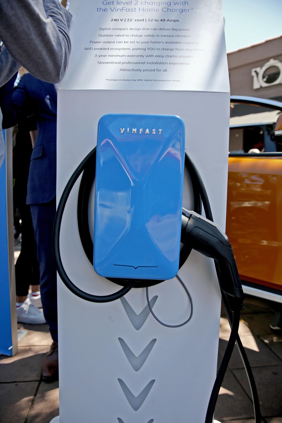 The 240V charger for the VinFast VF8 electric SUV.