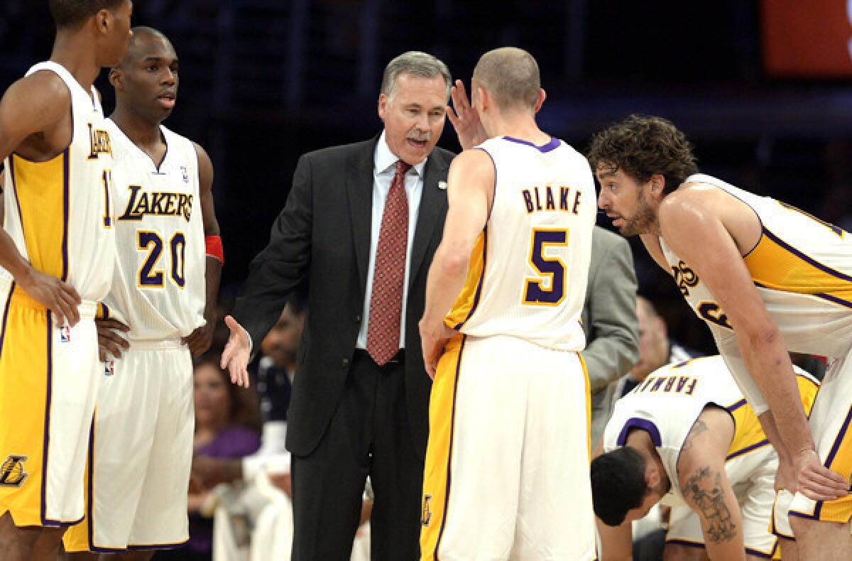 No Kobe, no Nash? No problem for Coach Mike D'Antoni, who has guided the Lakers to a winning record without its starting backcourt.