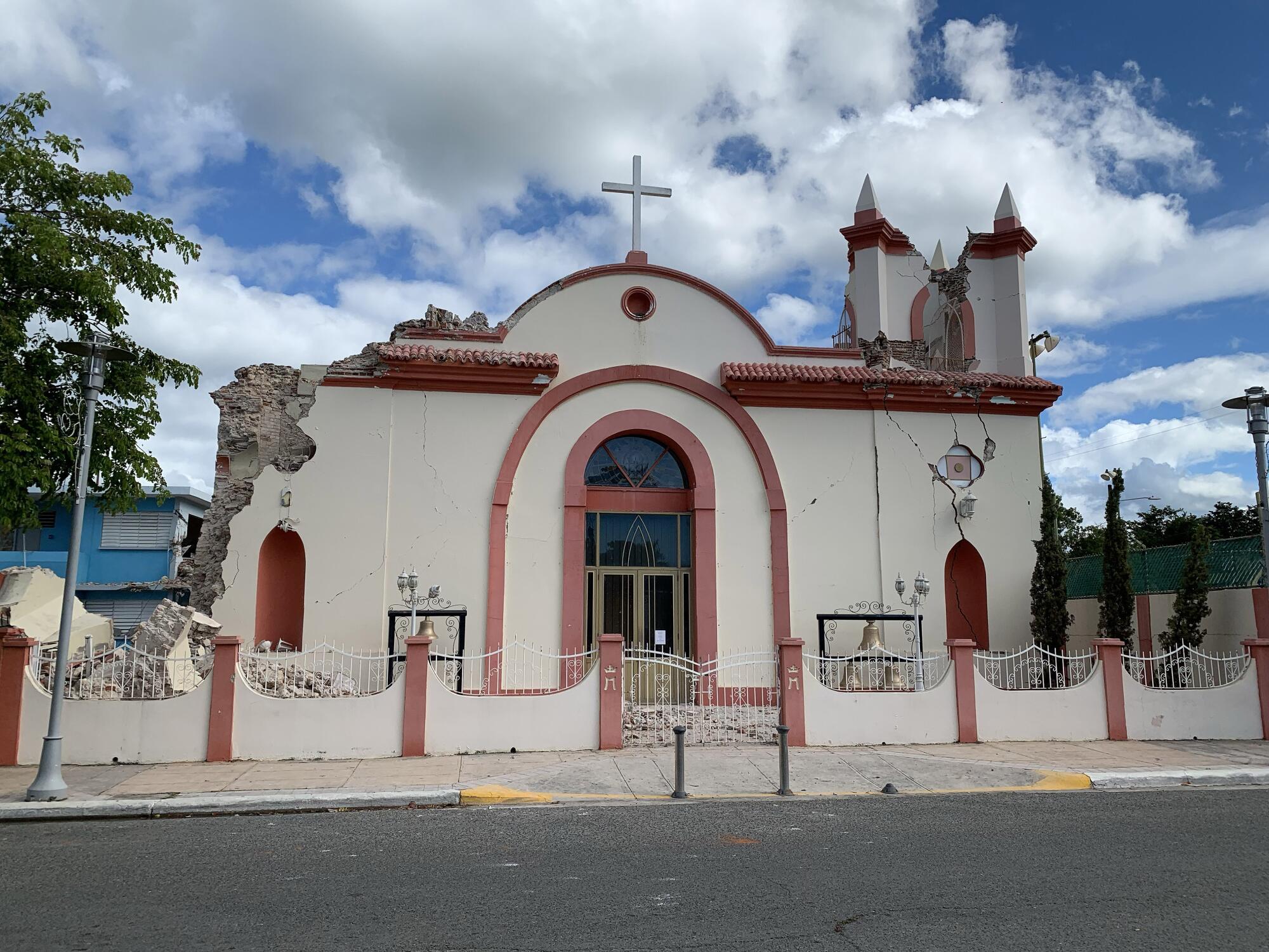 Parroquia Inmaculada Concepción church was heavily damaged after a 6.4 earthquake hit just south of the island in Guayanilla, Puerto Rico.