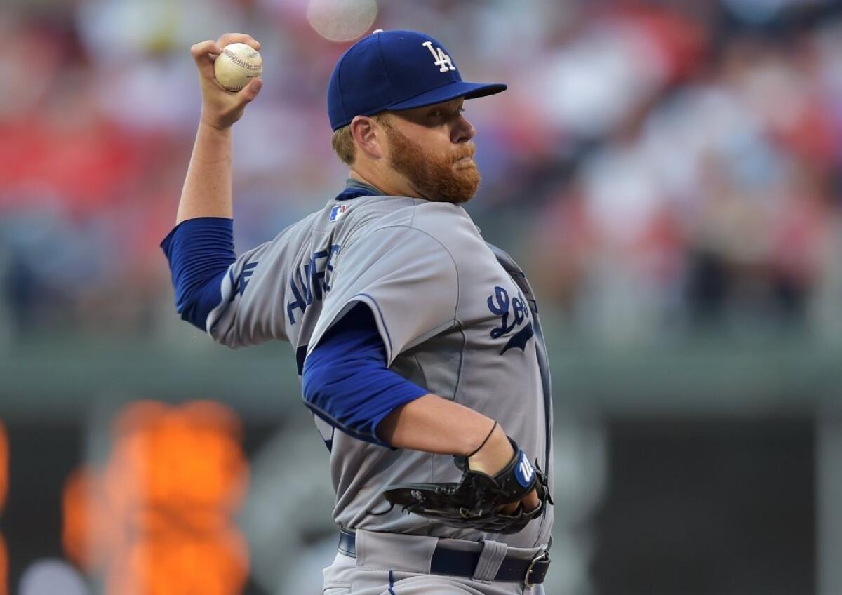 Dodgers starting pitcher Brett Anderson allowed just one run in six innings against the Phillies.