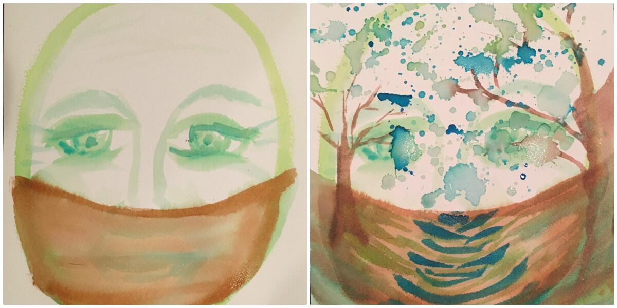 An example of the smile-theme watercolor artwork of the Gaze Art program.