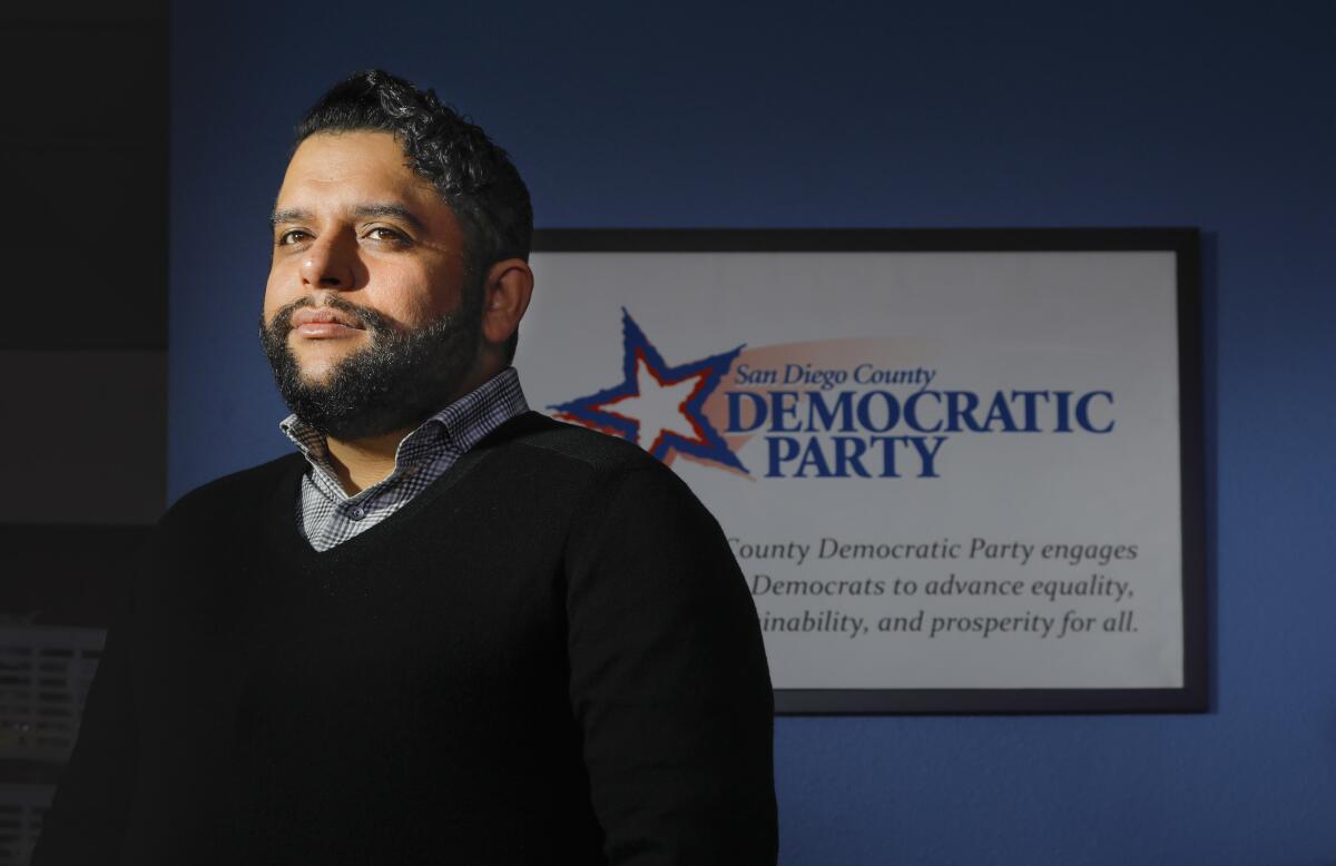 Will Rodriguez-Kennedy, the chairman of the San Diego County Democratic Party, in a photo taken Feb. 15, 2019.
