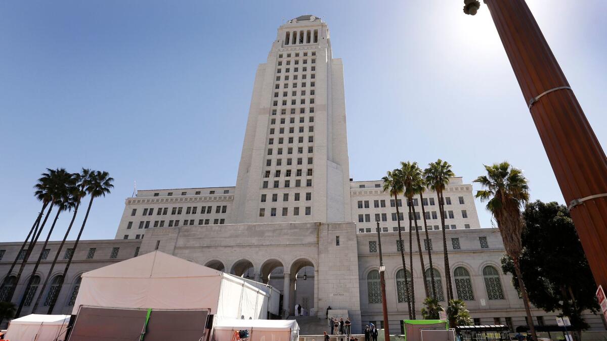 The Los Angeles City Ethics Commission, which meets at City Hall downtown, voted to approve multiple fines at its meeting Tuesday.