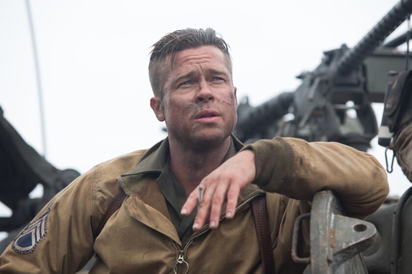 Brad Pitt in Sony Pictures Entertainment's World War II movie "Fury." The film was leaked online.