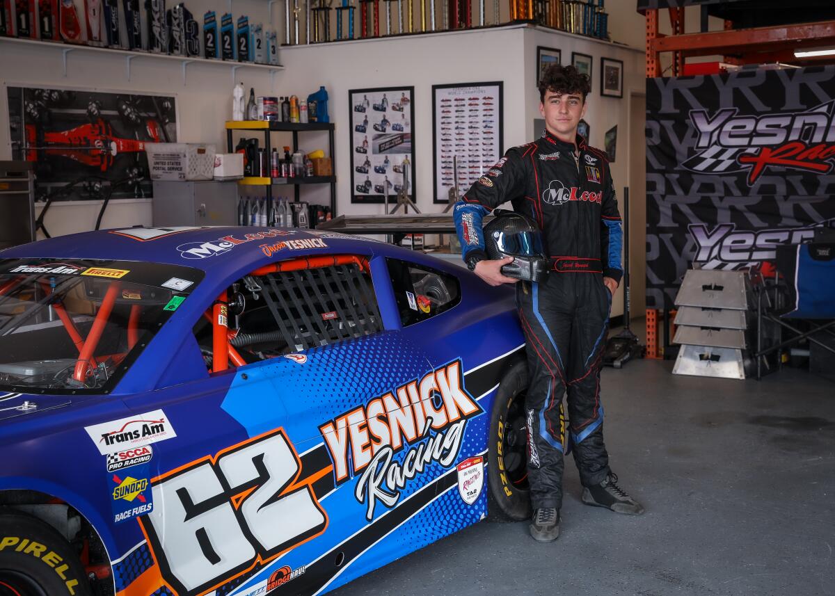 Palos Verdes High senior Jacob Yesnick races in a Trans Am 2 Mustang several times each month.