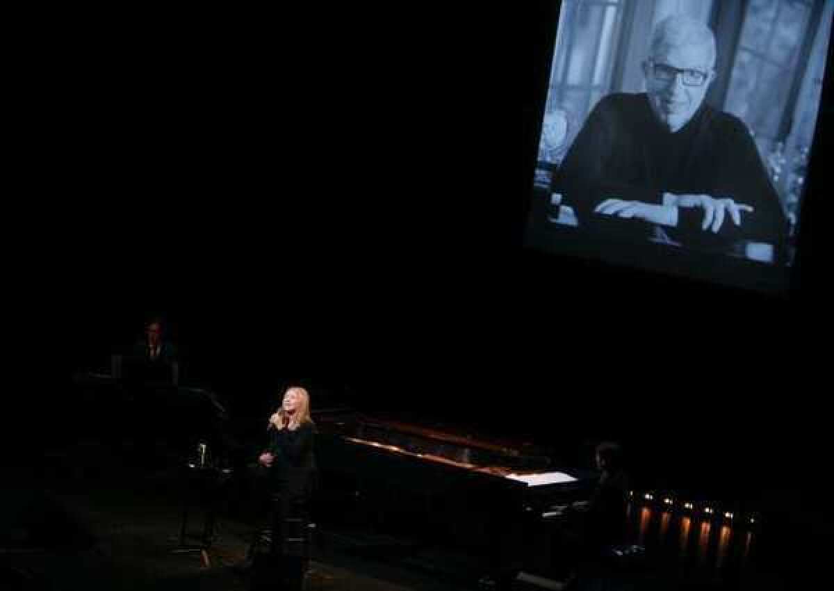 Barbra Streisand performed Tuesday at a tribute for the late composer Marvin Hamlisch in New York.