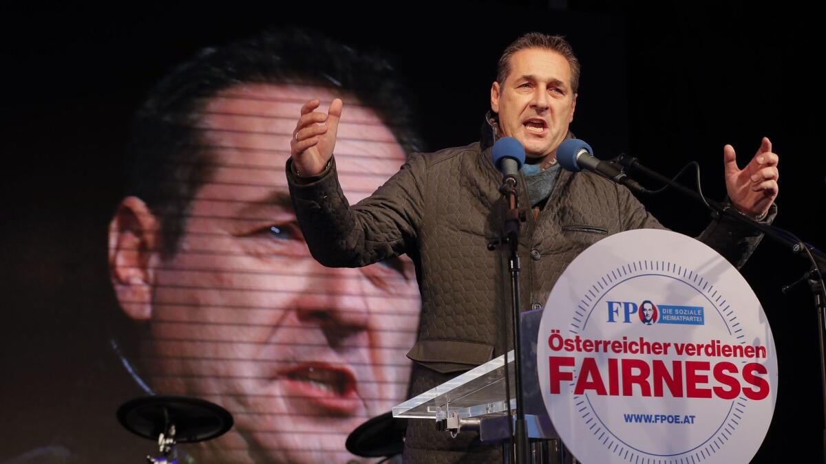 Heinz-Christian Strache, leader of the right-wing Austrian Freedom Party.