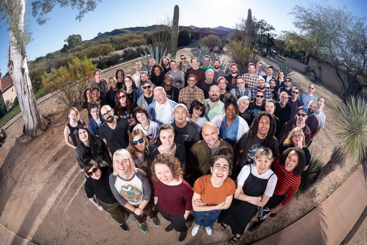 A group shot of the Bandcamp team at their annual meetup in January in Arizona