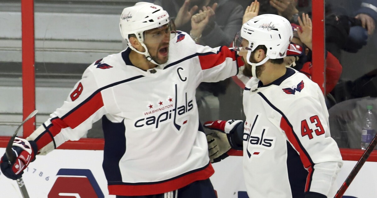 Ovechkin scores 2 goals, moves into 8th on NHL's goal list - The San Diego Union-Tribune