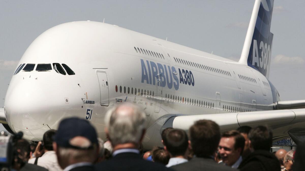 The World Trade Organization ruled that EU member states didn't remedy market-distorting aid for the launch of Airbus’ A380 super jumbo jet, seen here in its first public appearance in 2005.