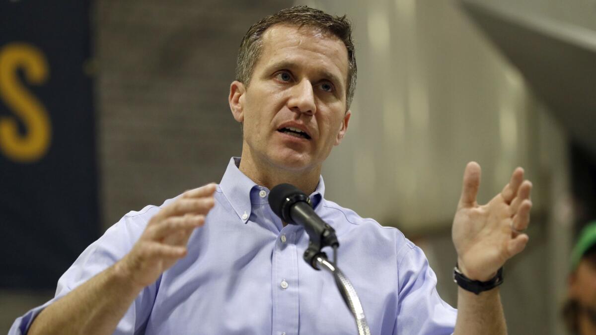 Missouri Gov. Eric Greitens has been facing felony criminal charges and the threat of impeachment. He will leave office Friday.