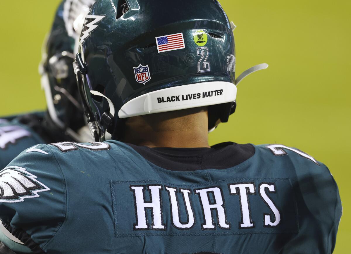 NFL returns social justice helmet decals, end zone stencils - The