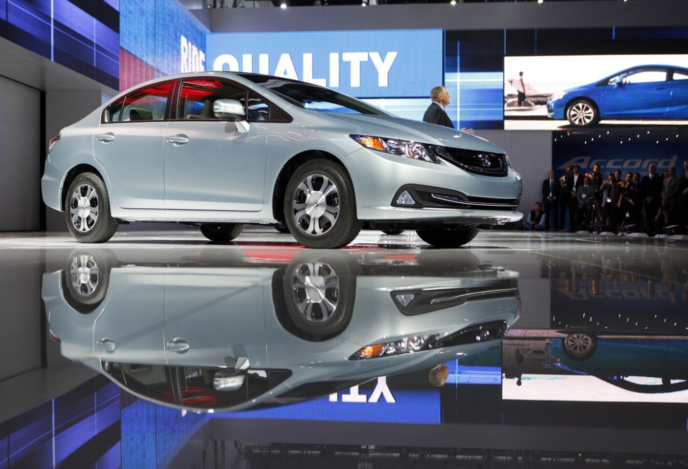 The 2013 Honda Civic is introduced at the L.A. Auto Show.