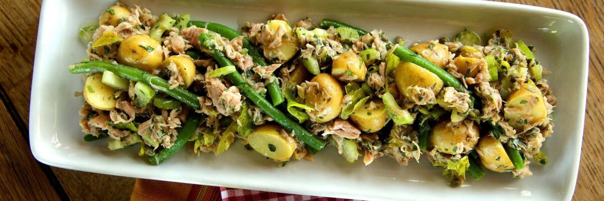 Sicilian tuna salad from Scopa Italian Roots features baby potatoes, haricots verts, capers and celery.
